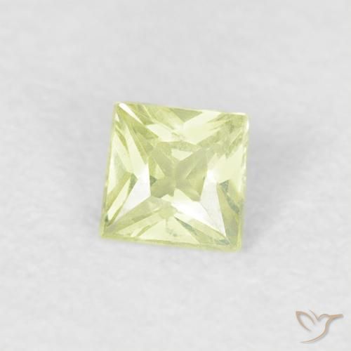 زفير Medium Light-Yellow طبيعي، مربع، 0.18 قيراط، قليلا جدا