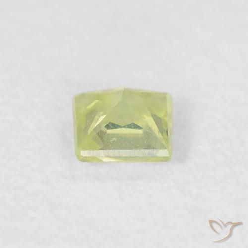 زفير Medium Light-Yellow طبيعي، مربع، 0.18 قيراط، قليلا جدا
