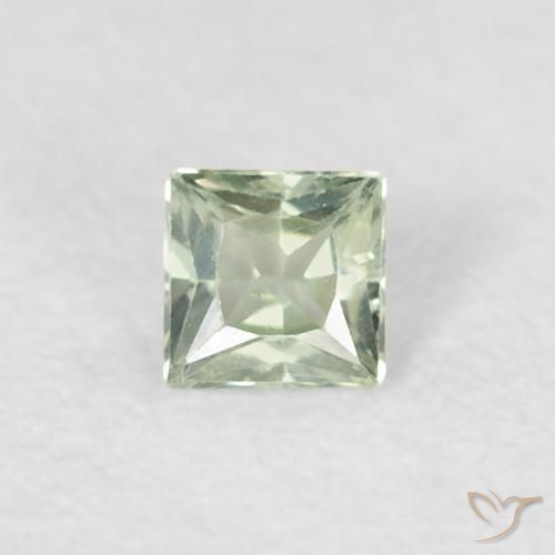 0.20ct طبيعي أخضر طحلبى باهت زفير, مربع, قليلا جدا