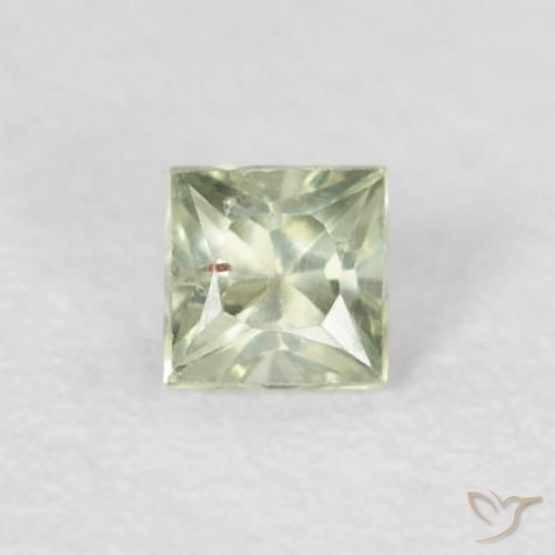 0.24ct طبيعي أخضر فاتح جدا زفير, مربع, قليلا جدا