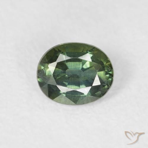 0.38ct طبيعي أخضر الغابة باهت زفير, بيضوي, قليلا جدا