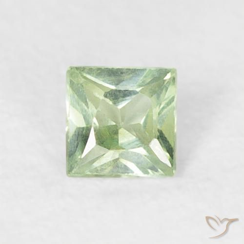 0.18ct طبيعي أخضر فاتح جدا زفير, مربع, قليلا جدا