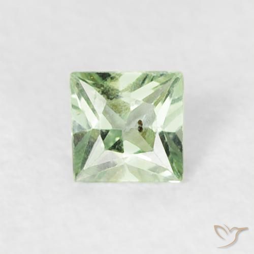 0.16ct طبيعي أخضر فاتح جدا زفير, مربع, قليلا جدا
