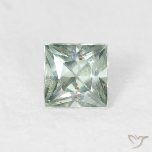 0.20ct طبيعي أخضر الغابة باهت زفير, مربع, قليلا جدا