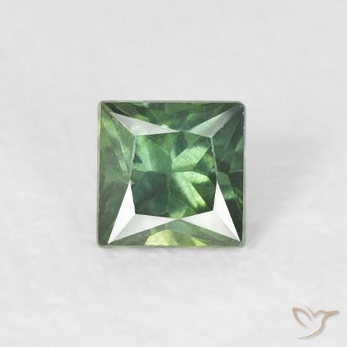 0.24ct طبيعي أخضر متوسط زفير, مربع, قليلا جدا