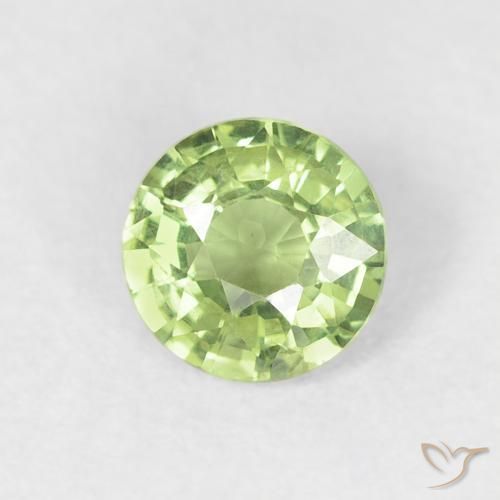 0.59ct طبيعي أخضر حيوى فاتح زفير, دائري, قليلا جدا