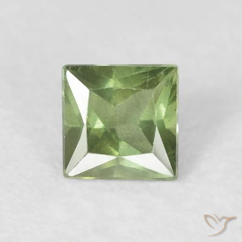 0.40ct طبيعي أخضر الغابات زفير, مربع, قليلا جدا