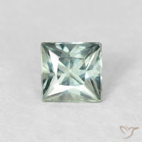 0.19ct طبيعي اخضر فاتح زفير, مربع, VVS