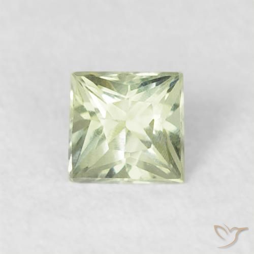 0.18ct طبيعي اخضر المريمية فاتح جدا زفير, مربع, VVS