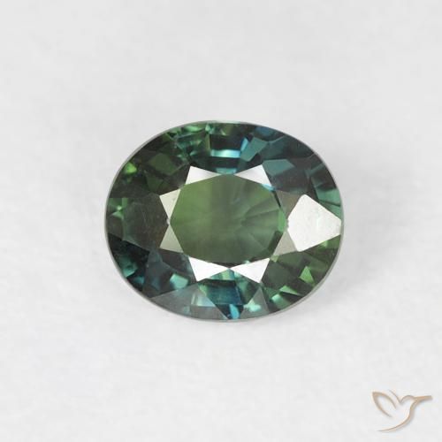 0.49ct طبيعي أخضر أزرق زفير, بيضوي, VVS