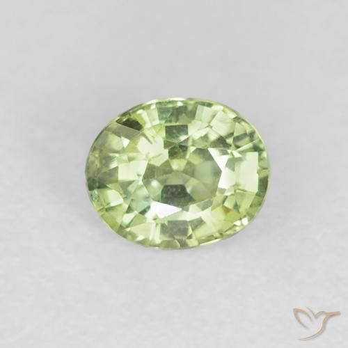 0.51ct طبيعي أخضر حيوى فاتح زفير, بيضوي, VVS
