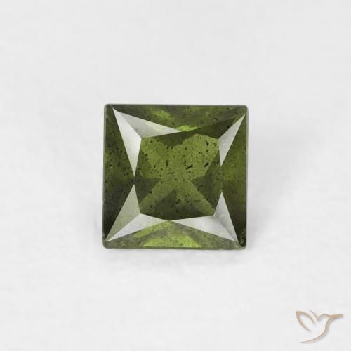 0.36ct طبيعي الأخضر الغامق زفير, مربع, قليلا جدا