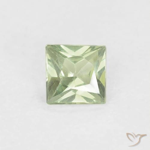 0.18ct طبيعي اخضر المريمية فاتح جدا زفير, مربع, قليلا جدا