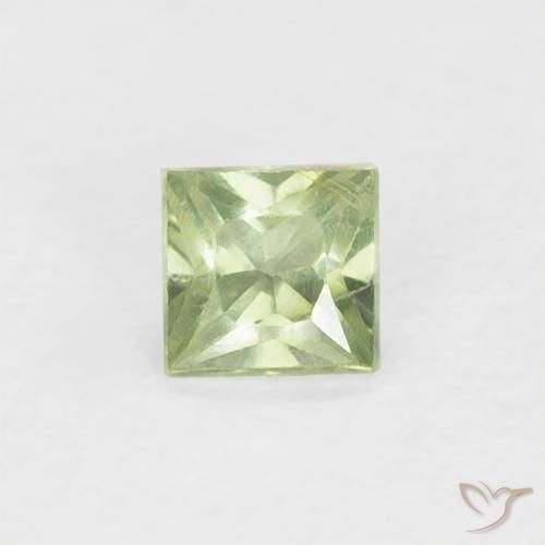 0.18ct طبيعي ليمون اخضر زفير, مربع, قليلا جدا