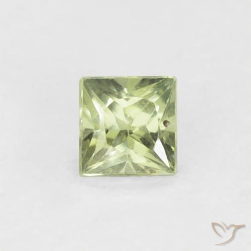 0.20ct طبيعي أخضر متوسط زفير, مربع, قليلا جدا