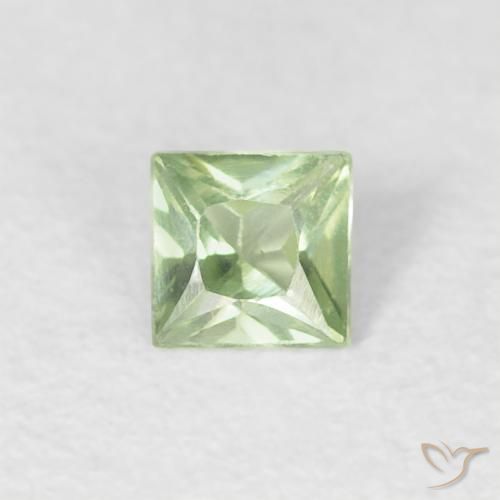 0.18ct طبيعي أخضر فاتح جدا زفير, مربع, VVS-VS