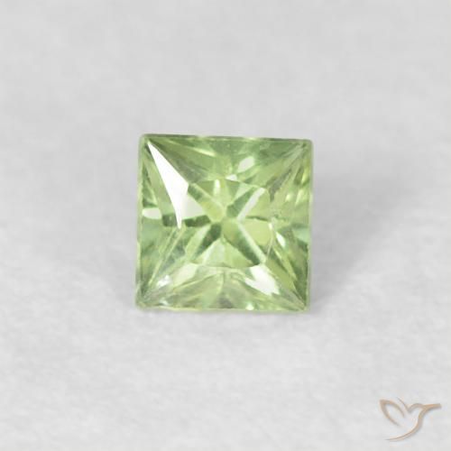 0.21ct طبيعي أخضر فاتح جدا زفير, مربع, VVS-VS