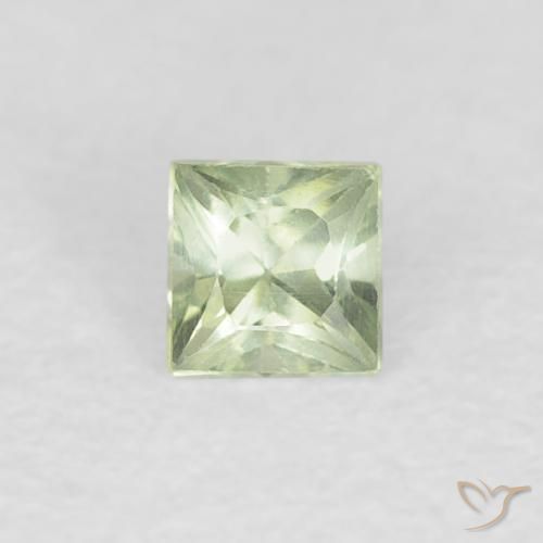 0.21ct طبيعي أخضر فاتح جدا زفير, مربع, VVS-VS