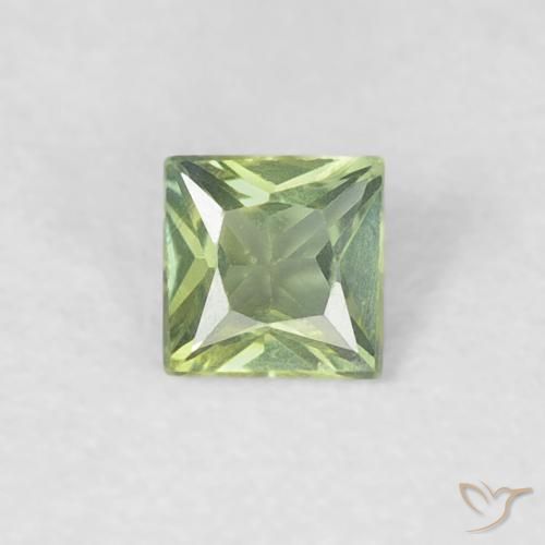 0.18ct طبيعي أخضر دافئ زفير, مربع, VVS-VS