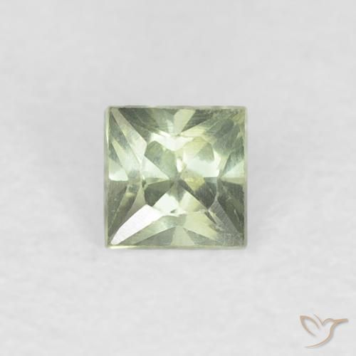 0.21ct طبيعي اخضر فاتح زفير, مربع, VVS-VS