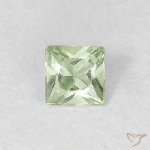 0.19ct طبيعي أخضر فاتح جدا زفير, مربع, VVS-VS