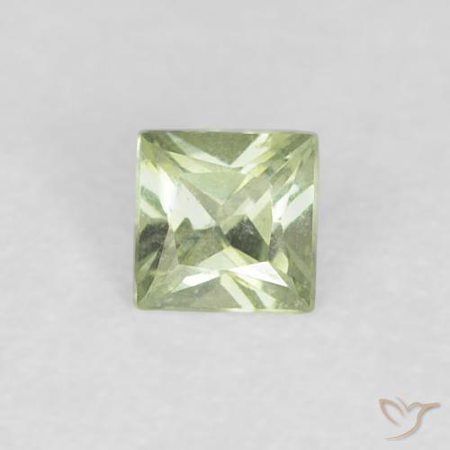 0.18ct طبيعي اخضر المريمية فاتح جدا زفير, مربع, VVS-VS