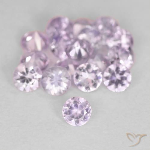 0.11ct طبيعي أرجوانى وردى فاتح جدا زفير, دائري, قليلا جدا