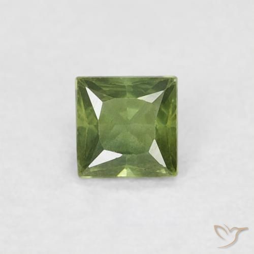 0.21ct طبيعي أخضر ترابى زفير, مربع, قليلا جدا