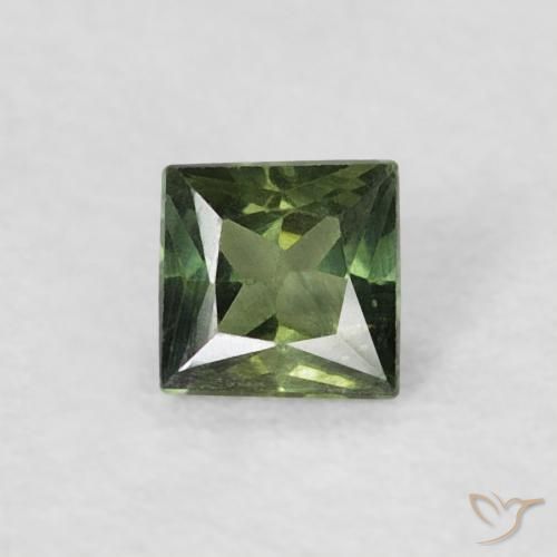 0.21ct طبيعي الأخضر الغامق زفير, مربع, قليلا جدا