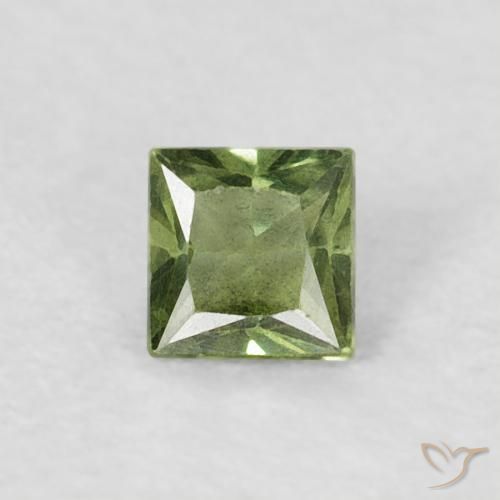 0.18ct طبيعي أخضر الغابة فاتح زفير, مربع, قليلا جدا