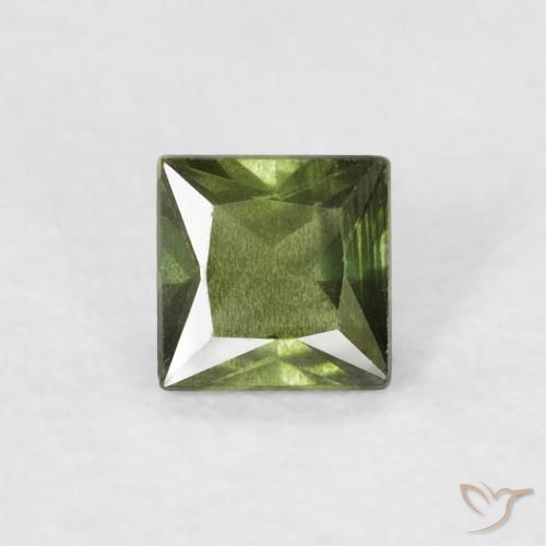 0.37ct طبيعي أخضر دافئ زفير, مربع, قليلا جدا