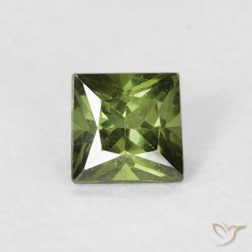 0.38ct طبيعي Medium Dark-Green زفير, مربع, قليلا جدا