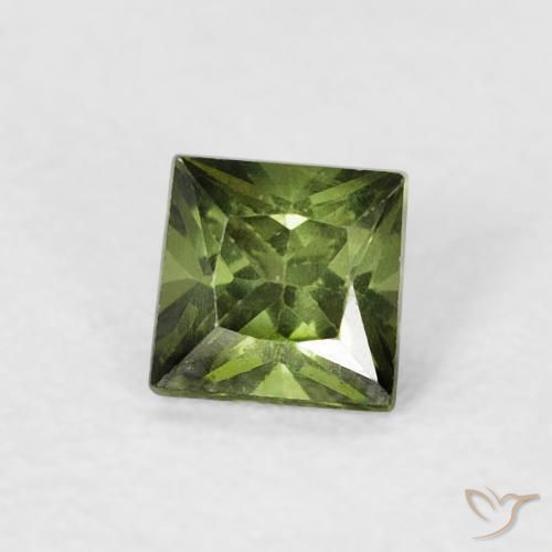 زفير Medium Dark-Green طبيعي، مربع، 0.38 قيراط، قليلا جدا
