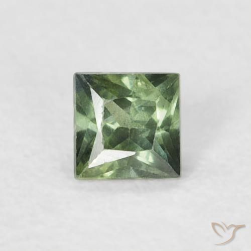 0.21ct طبيعي أخضر الغابة فاتح زفير, مربع, قليلا جدا