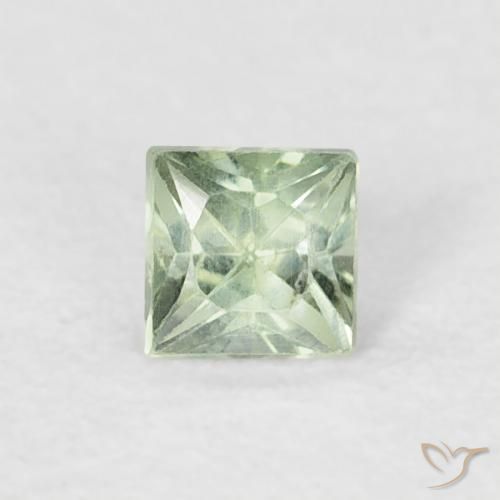 0.21ct طبيعي أخضر مريمية فاتح زفير, مربع, قليلا جدا