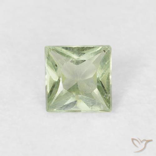 0.17ct طبيعي اخضر المريمية فاتح جدا زفير, مربع, قليلا جدا