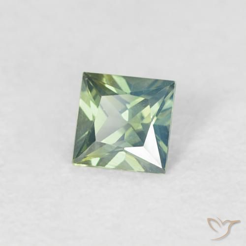 زفير Medium Light Green طبيعي، مربع، 0.27 قيراط، VVS-VS