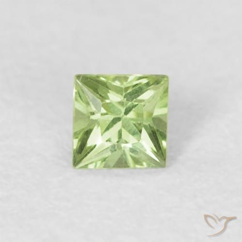 0.19ct طبيعي أخضر حيوى فاتح زفير, مربع, VVS-VS