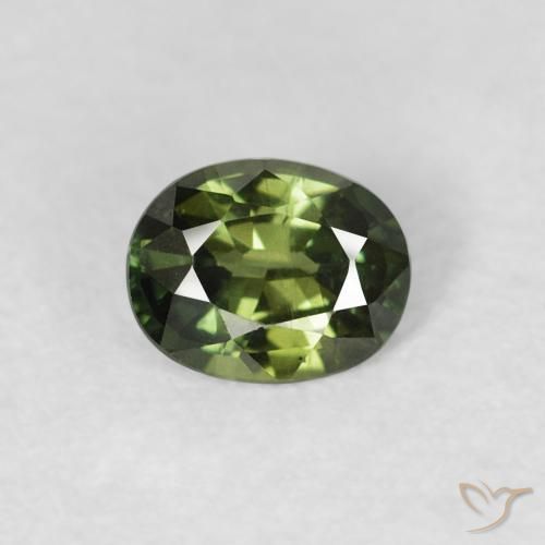 0.48ct طبيعي Medium Light Green زفير, بيضوي, VVS-VS