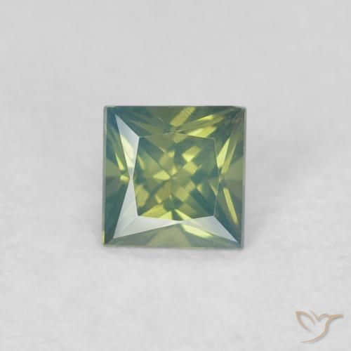 0.30ct طبيعي الأخضر الغامق زفير, مربع, VVS-VS