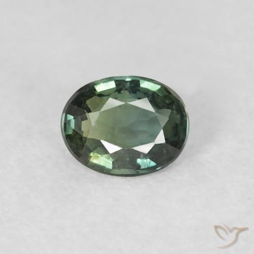 0.35ct طبيعي أخضر رمادى زفير, بيضوي, VVS-VS