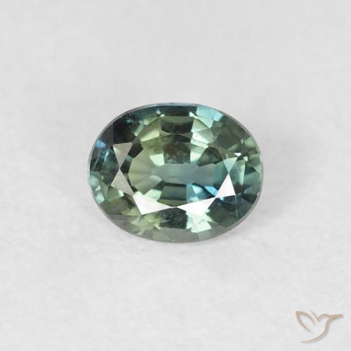 0.42ct طبيعي أخضر أزرق زفير, بيضوي, VVS-VS