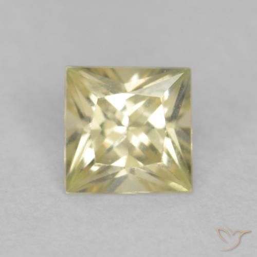 0.20ct طبيعي الأصفر الليمونى زفير, مربع, VVS