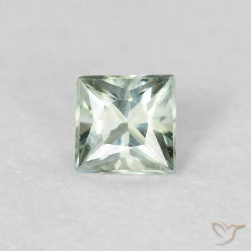 0.19ct طبيعي أخضر مزرق زفير, مربع, VVS