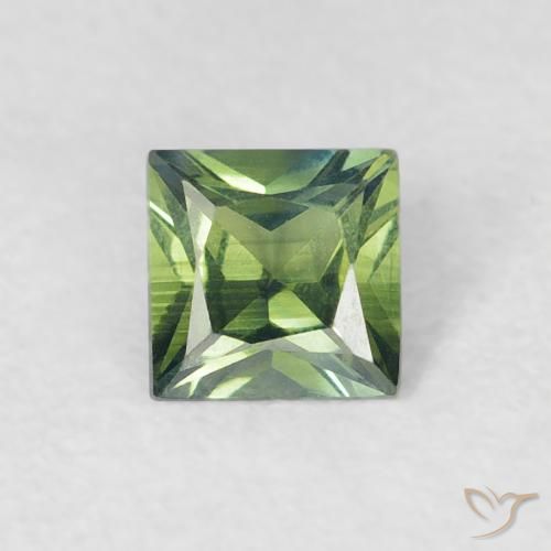 0.35ct طبيعي أخضر مصفر زفير, مربع, VVS-VS