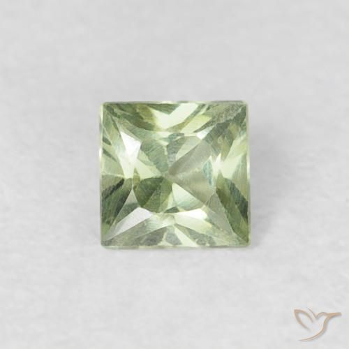0.18ct طبيعي أخضر فاتح جدا زفير, مربع, VVS-VS