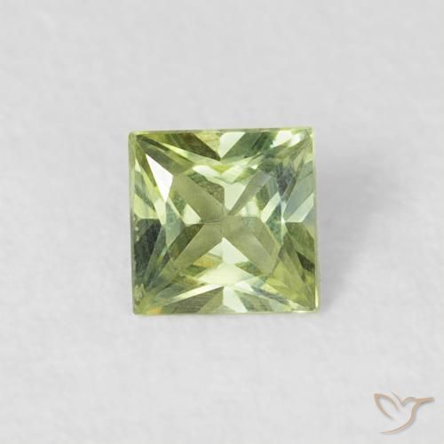 0.23ct طبيعي أخضر زيتوني زفير, مربع, VVS-VS