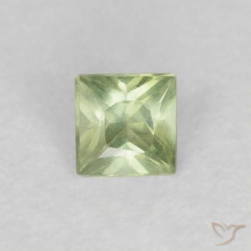 0.19ct طبيعي أخضر كمثرى باهت زفير, مربع, VVS-VS