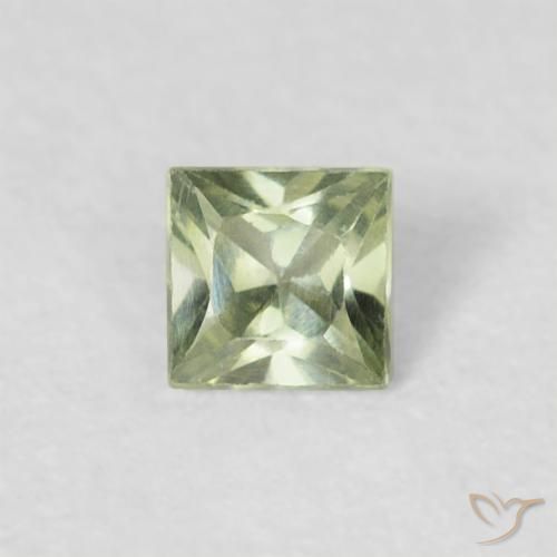 0.18ct طبيعي اخضر فاتح زفير, مربع, VVS-VS