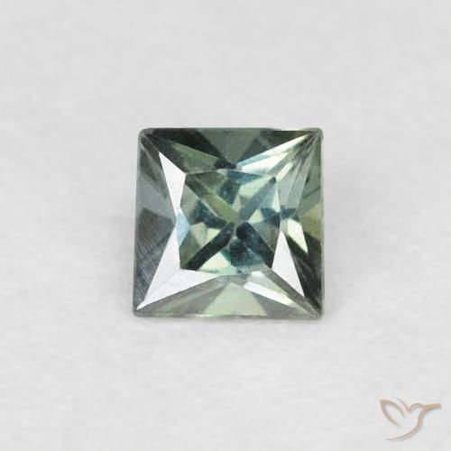 0.16ct طبيعي أخضر رمادى زفير, مربع, VVS-VS